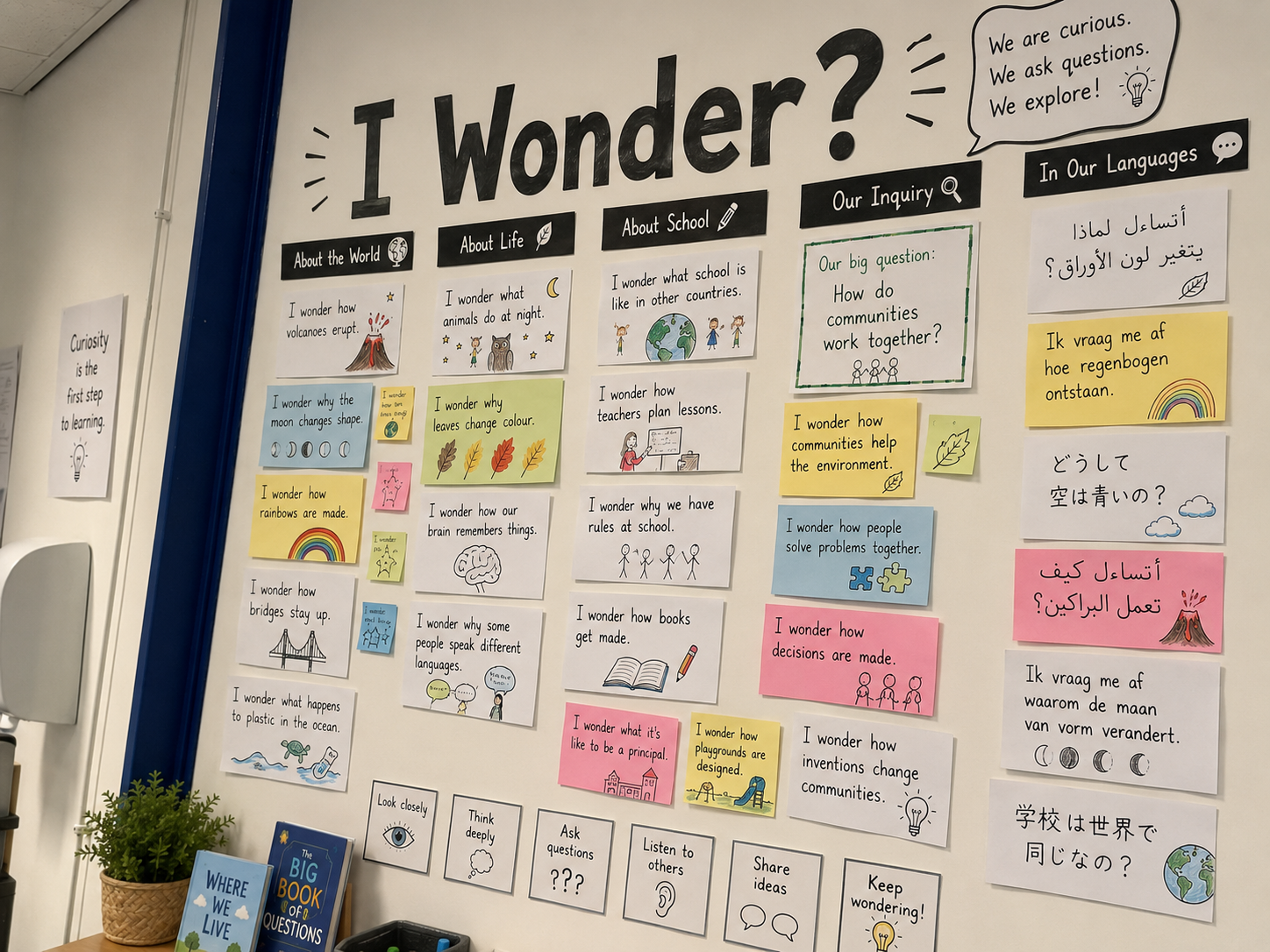 An I wonder provocation displayed for the children